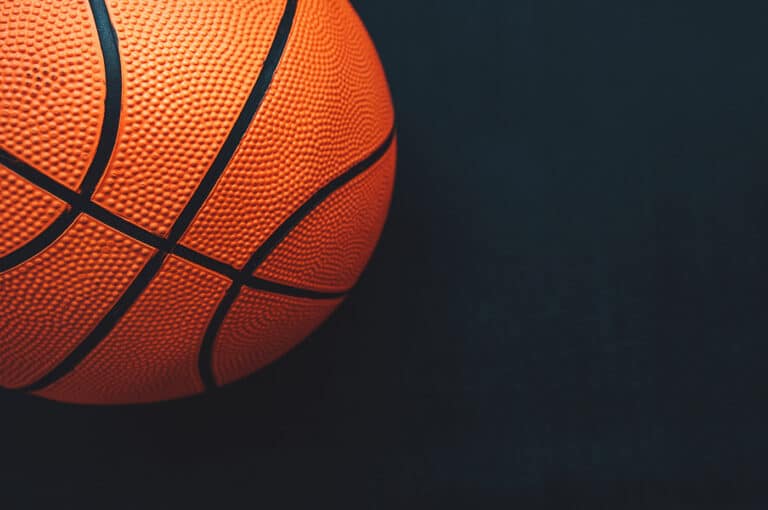 Basketball On Dark Background